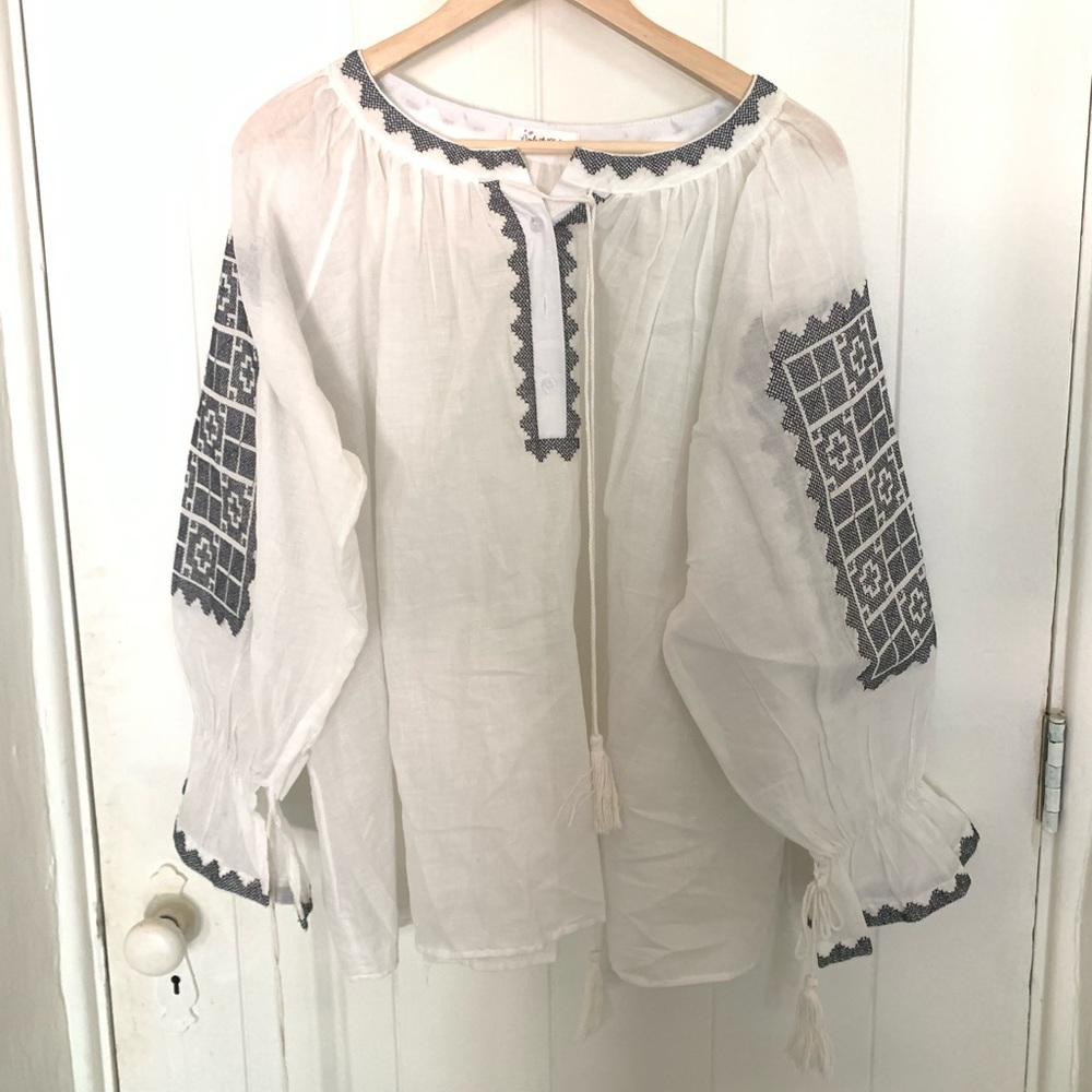 White embroidered top